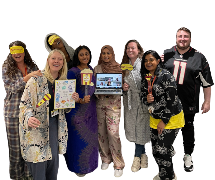 Staff in pyjamas for endo the night event