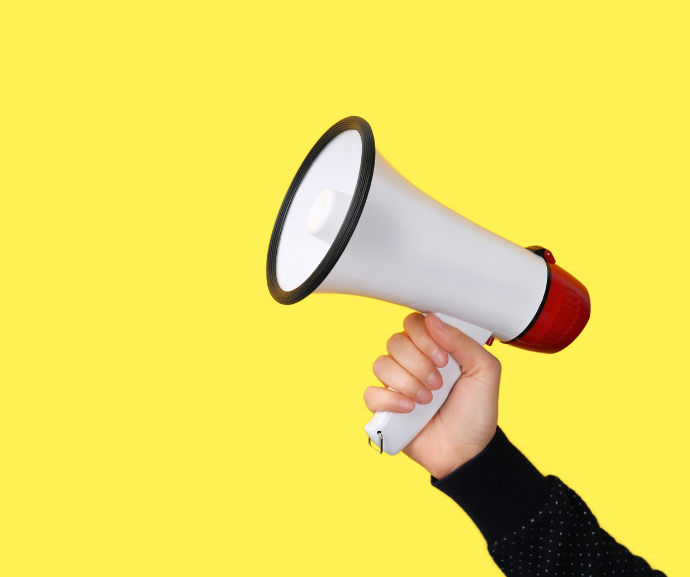 Megaphone on a yellow background