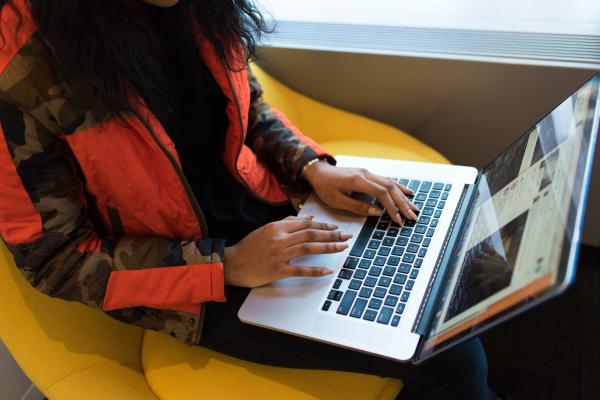 Image showing a woman using a laptop