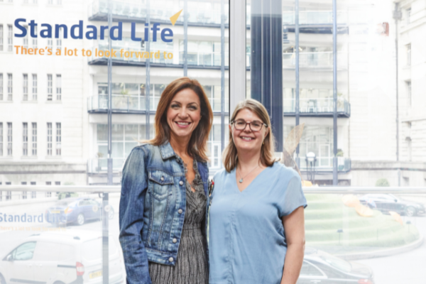 Emma Cox and Julia Bradbury at standard life office