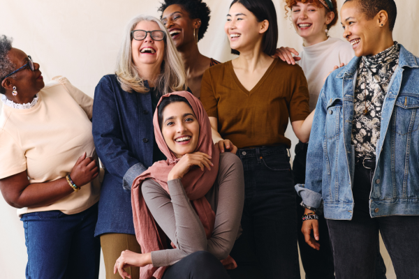 Women smiling together